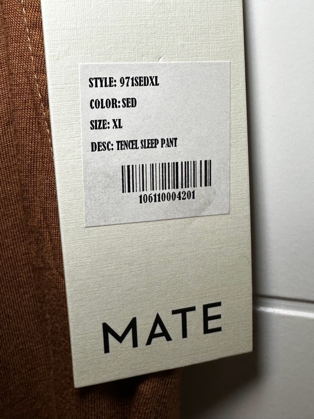 NWT MATE the Label Women's Tencel Sleep Lounge Pants in Sedona size xl - Picture 5 of 5